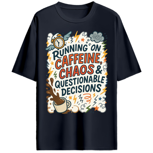 Caffeine & Chaos - Unisex Hip Hop Oversized T-Shirt
