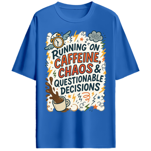 Caffeine & Chaos - Unisex Hip Hop Oversized T-Shirt
