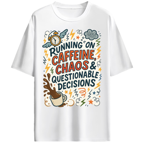 Caffeine & Chaos - Unisex Hip Hop Oversized T-Shirt