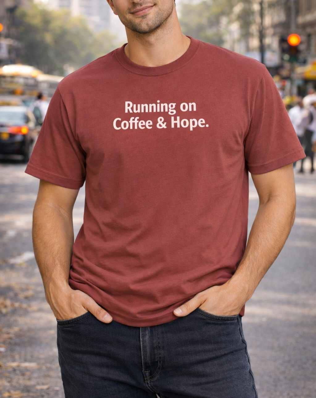 Running on Coffee & Hope - Unisex T-Shirt
