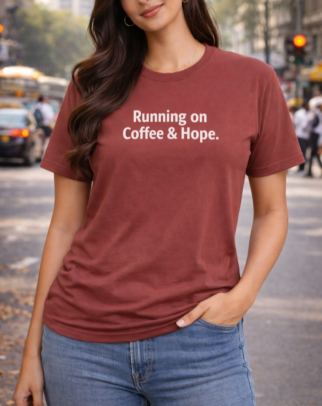 Running on Coffee & Hope - Unisex T-Shirt